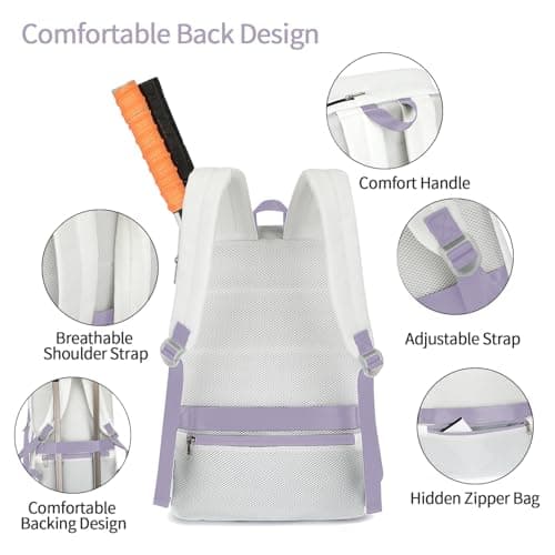 JYColofex gym duffel bag backpack wrestling bag with shoe compartment 4 kinds of back method waterproof sports walking laptop, D-light Purple, Color Sports Tennis Badminton Backpack — view 4