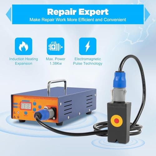Induction Heater Machine for Car Dent Removing, PDR Car Dent Repair Tools, Remove Dents Body Damage Fix Tool Car Dent Repair, 1380W Suitcase Tool Magnetic Induction Auto Body Removal Machine — view 3