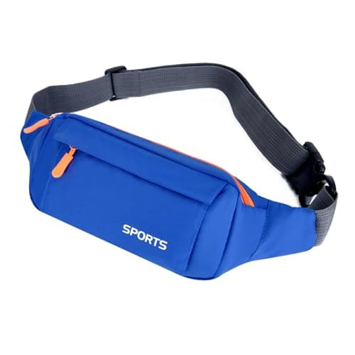 Bumbag Waist Fanny Pack Running Belt for Men Ladies,Against Theft Money Belt for Outdoors Workout Hiking Traveling Gifts for Men Women(Blue)