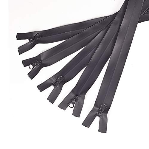 BENECREAT 5PCS #5 80cm Waterproof Nylon Zippers, Black Waterproof Zippers for Sewing Jacket Coat Outdoor Clothing Backpacks — view 3