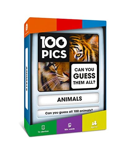 100 PICS Animals Game - Fun Travel Games for Curious Kids (Amazing Animals Pack) [Pocket Card Quiz]