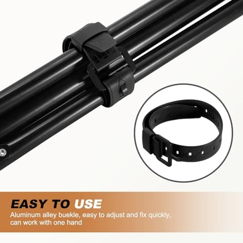 LOUMEVITA 4 Pcs Silicone Tie Down Strap, 35cm / 14 inch Versatile Wear Resistant Silicone Securing Strap with Black Metal Buckle for Luggage Binding Outdoor Equipment Sorting,Black — view 5