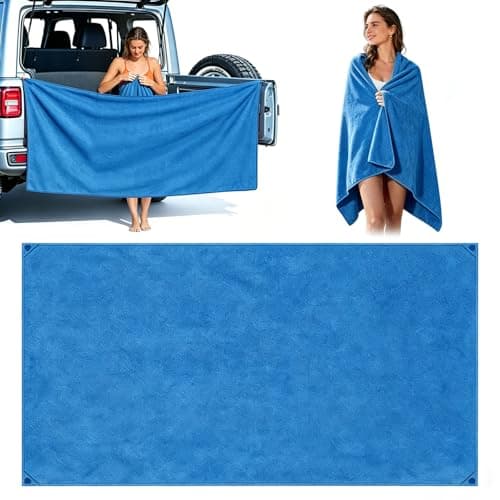 Indrnif Outdoor Magnetic Bath Towel 190 X 80 cm,Quick-Dry Sand-Resistant Beach Towel with Magnetic Closure,Oversized Microfiber Bath Towel for Travel, Swimming, Pool, Yoga, Hiking, Camping (blue)