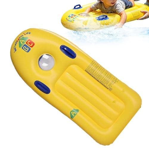 Inflatable Surfboard – 45.28x20.87x5.12inch | PVC Bodyboard With Handles | Anti-Slip Children’s Water Skiing Board And Pool Float | Portable Summer Beach Toy For Surfing Training And Lake Entertainmen