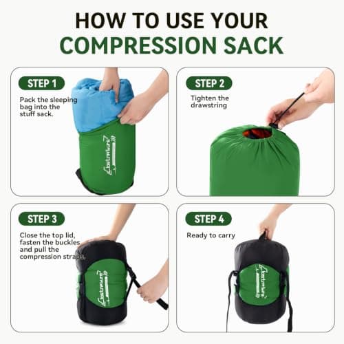Clostnature Sleeping Bag Compression Sack - Nylon Sleeping Bag Storage Bag — view 4