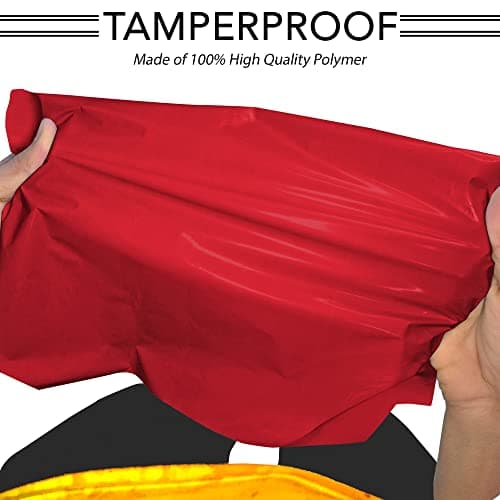 100 Mixed Mailing Poly Postal Self Seal Bags 4 Sizes 25 from Each iSOUL Small to Large Mailing Bags Postage Packaging Assorted Mailers Posting Shipping Post Parcel Package Bags Red — view 4