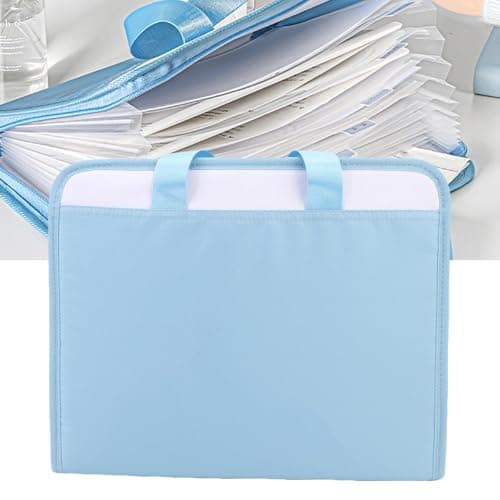 Accordion File Organizer, Canvas Expanding File Folder with Handle, 13 — view 5