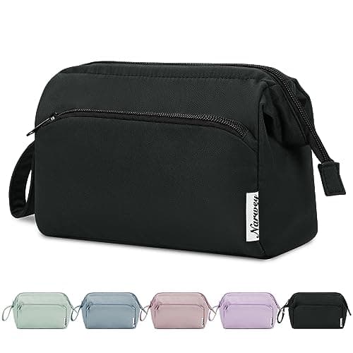 Narwey Makeup Bag, Travel Toiletry Bag, Wide-Open Wash Bag for Women