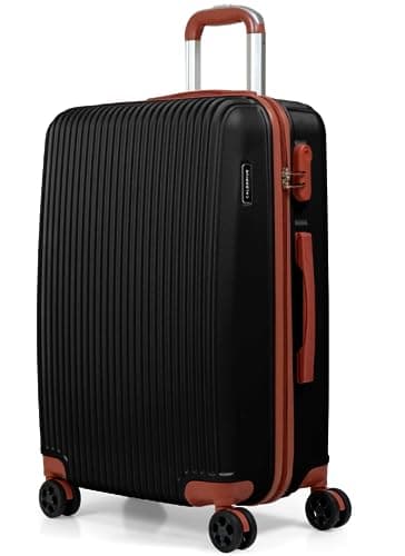 CALDARIUS Hardshell Luggage | Durable Suitcases | Lightweight & Secure with Combination Lock | Smooth 4 Dual Spinner Wheels | Ideal Travel Bag & Luggage Sets (Black, Medium 24")