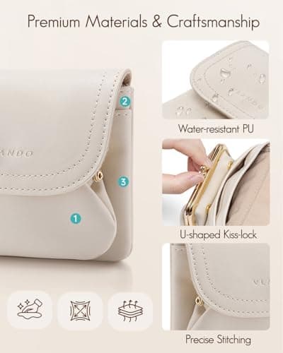 VLANDO 2-in-1 Travel Jewellery Pouch, Detachable Coin Purse for Cards Cash — view 3