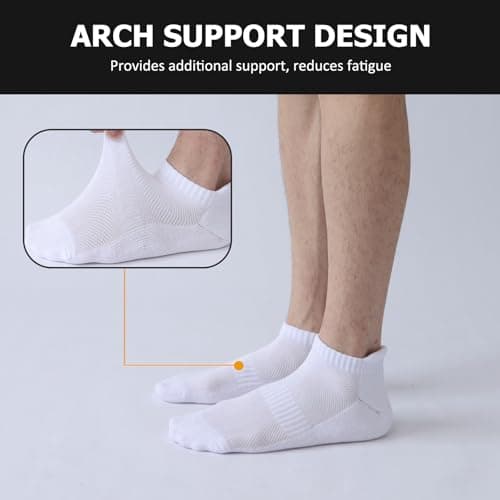 Josnown Men’s Trainer Socks 6 Pack – Cushioned Running & Gym Ankle Socks — view 5
