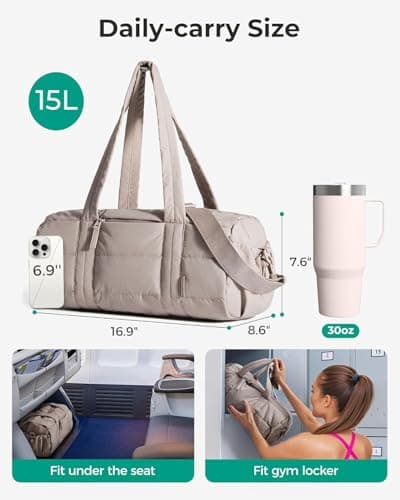 bagsmart Small Gym Bag for Women, 15L Sports Bag Shoulder Bag — view 4