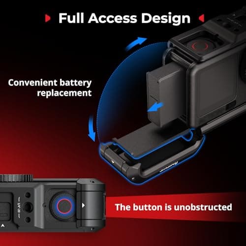 SMALLRIG Cage for DJI Osmo Action 6 (Advanced Edition), Aluminum Alloy Camera Cage with Cold Shoe, Wrist Strap, Lens Cover, Protective Frame with 1/4"-20 Locating Holes, Action 6 Accessories - 5887 — view 5