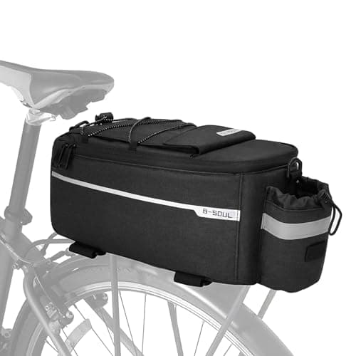 Eidoct 10L Waterproof Bicycle Rear Pannier Bag with Insulated Storage Pouch and Shoulder Strap for Bike Rack - Reflective Commuter Bag (Black) — view 5