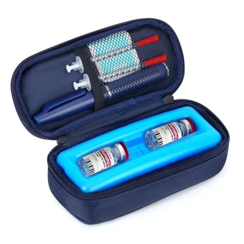 YOUSHARES Insulin Vials Cooler Travel Case - TSA Approved Medication Cool Bag with Ice Box, Insulated Diabetes Organiser Keep Medicine Cool for 10ml Peptides GLP-1 Vial, Diabetic Cold Storage Pouch