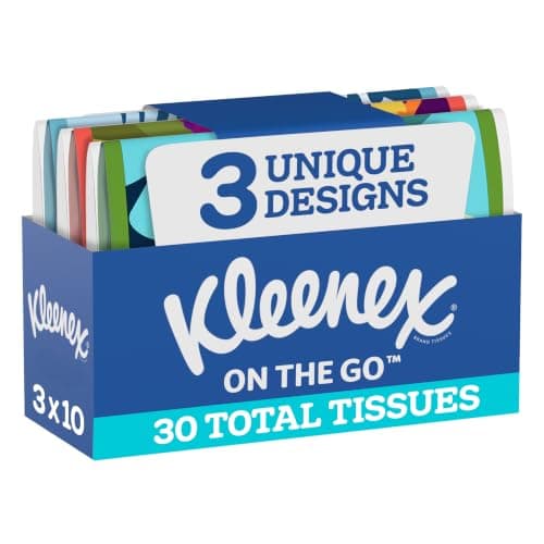 Kleenex® On-the-Go Wallet Facial Tissues – Multipack 3 Tissue Packs