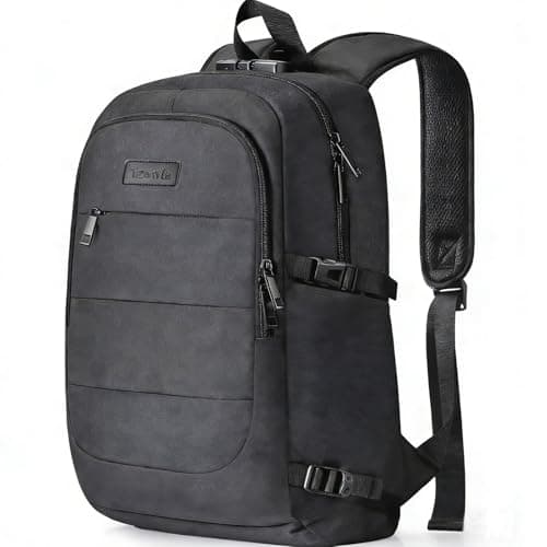 Tzowla Laptop Travel Backpack Mens Womens Water Resistant Anti-Theft Bag with USB Charging Port and Lock 17.3 Inch Computer Business Backpacks for School Work College Gift,Casual Daypack-Black