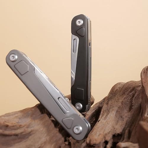 HONZIN Camping Multi Tool, 9 in 1 Pocket Multitool, Stainless Steel Multitool with Scissors, Bottle Opener, Rope Cutter, Whistle for Outdoor Survival Emergency, Hiking, Hunting, Gifts for Men — view 6