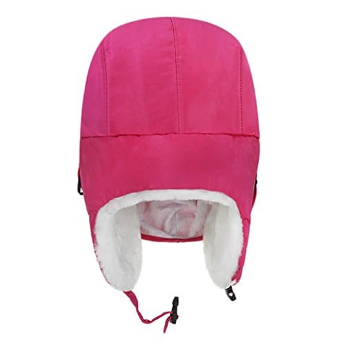 Moonlove Kids Winter Skiing Balaclava Cap Snowboarding Ski Winter Hat with Ear Flap Headwear for Children Boys Girls Rose Red — view 4