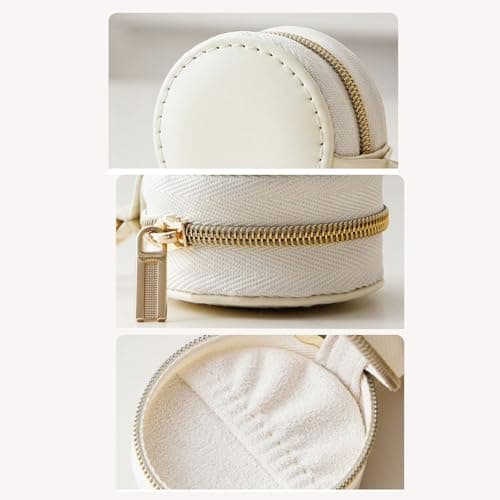 Travel Ring Holder - Ring Holder Pouch | Necklace Organizer | Organizer Pouch with Zipper Closure Box Backpack Women Girls Sports Gym Car Work Travel Storage Accessory Compact Portable Bag — view 4