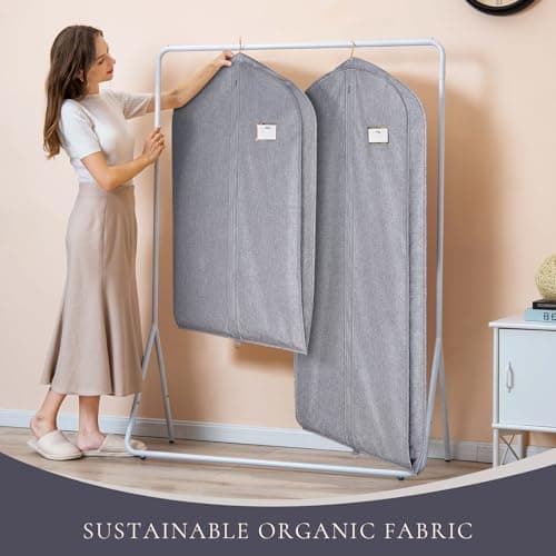 Univivi Premium Suit Bag for Hanging Clothes 43in Suit Cover 1 Pack Grey — view 3