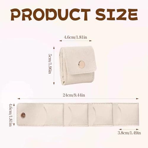 Nlsqw 3 PCS Travel Jewellery Pouch, Mini Travel Jewellery Bag, Foldable Portable Jewe-llery Pouch with Buckle, Traveling Essentials for Rings, Earrings, Necklaces — view 2