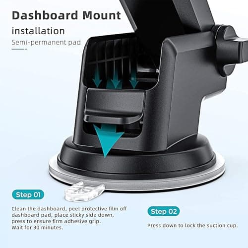 Car Phone Mount,3 in 1 Super Stable for Dashboard/Windscreen/Air Vent Phone Holder for Samsung Galaxy A55 A35 A57 A37 A27 A25 A56 5G A36 A26 A15 A16 A53 A52 A52S S25 Plus/Ultra A32 A13 A03S A34 A22 — view 4
