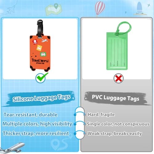 Alyvisun 4 Pcs Luggage Suitcase Tags with Waterproof ID Card, Dark Color — view 5