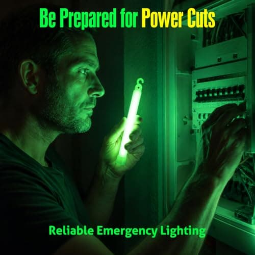Cpeelsdo Emergency Glow Sticks 18 Pack, 6 Inch Green Glow Sticks, Up to 12Hours Glow, Glow in the Dark Light Sticks for Camping, Power Outages, Fishing, Hiking & Emergency Kit — view 4