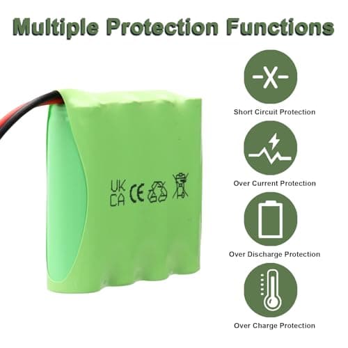 2PCS NiMH RC Rechargeable Battery Pack 4.8V 2400mAh with SM 2P Connector, Suitable for Radio-Controlled Car, Electric Toy Car Vehicles, Remote Controlled Trucks, Power Tools — view 6