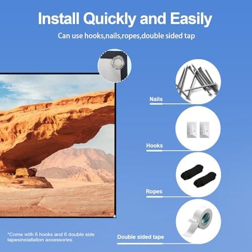 Swokely 72-inch Portable HD Projector Screen 16:9 Projection Screen Foldable Durable Wall Mounted for Outdoor Movies Home Theater Office — view 6