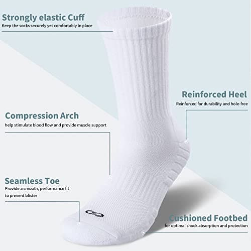 coskefy Sports Socks Thick Cushion Walking Thermal Crew Athletic Socks for Outdoor Work Hiking Trainer (6 Pairs) — view 3