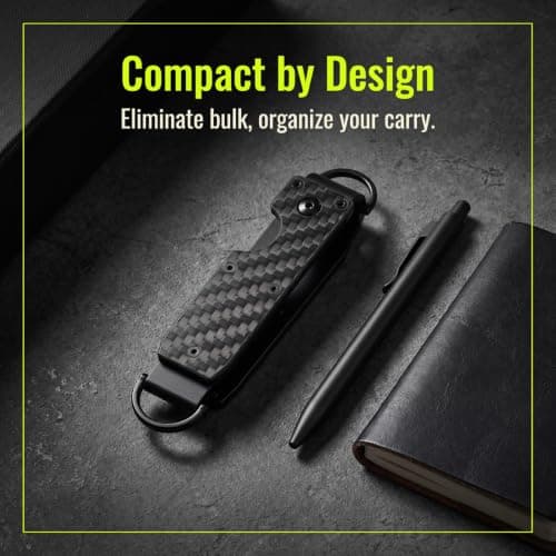 Meralo Compact Carbon Fibre Key Holder Keyring — view 4