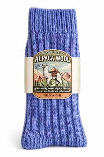 Alpaca Merino Wool Socks – Warm Thermal Winter Socks, Soft, Breathable, Moisture Wicking, Durable, Skin Friendly (UK, Numeric, 3, 5, Regular, Regular, Lavender)