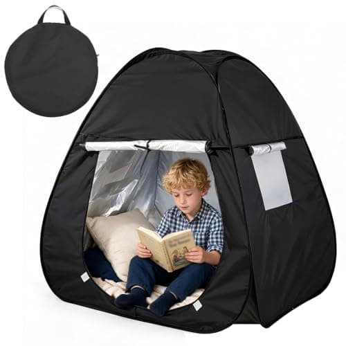 Peldris Sensory Tent, 84 x 84 x 96cm Foldable Pop Up Play Tent for Autism Kids with Storage Bag, Blackout Sensory Tent, Calm Corner for Children to Read Play and Relax