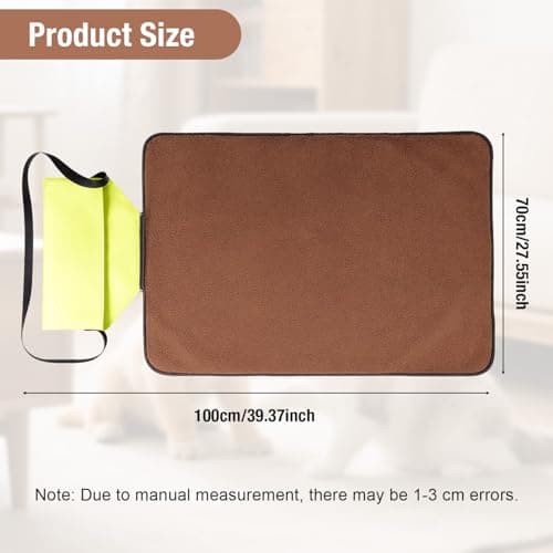 BREEZENEST Foldable Waterproof Pet Blanket 100x70cm Reversible Dog Cat Mat with Storage Bag, Portable Washable Pet Bed for Indoor Outdoor Camping Travel Car Sofa Floor Protection Green — view 2