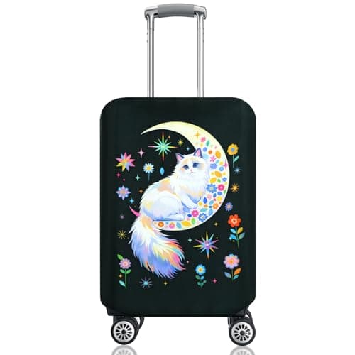 SICANAUO Luggage Covers, Elastic Travel Suitcase Protector, Personalised Suitcase Cover, Anti-Scratch Luggage Storage Covers, Travel Trolley Case Protector (Style 9, S (19-21 inch suitcase))