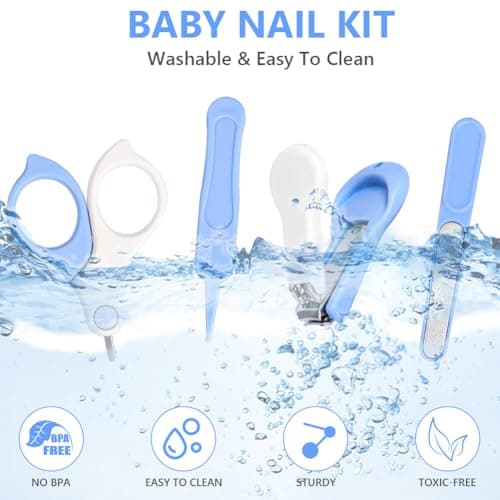 Vicloon Baby Nail Kit, 4-in-1 Baby Nail Care Set, Baby Nail Care Tool, Baby Nail Care Set Manicure Set Includes Baby Scissors, Nail Clippers, Baby Nail File and Tweezer for Newborn Infant Toddler — view 6