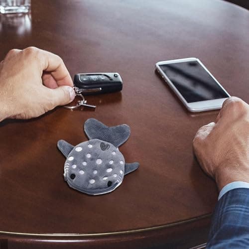 Whale Money Pouch Plush Cartoon Embroidery Pattern Zipper Key Card — view 5