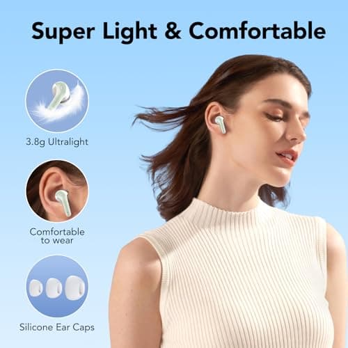 IKT Ear Buds Wireless Earbuds, 50Hrs Playtime Bluetooth Earphones, Bluetooth Headphones 5.3, Bass Boost 85%, In Ear with 4 ENC Call Noise Cancelling Mics, Earbuds IPX7 Waterproof, USB-C(Green) — view 6