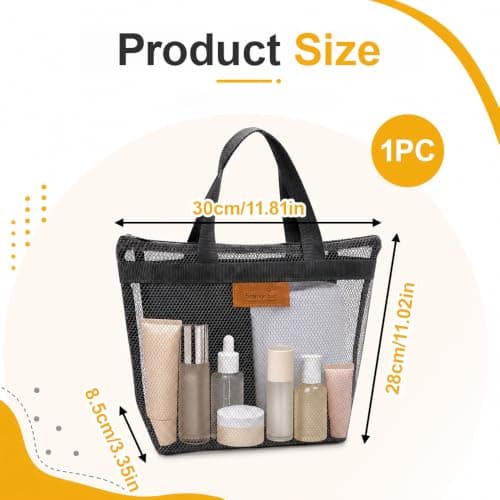 LYJinJuHang 1PC Mesh Shower Bag Quick Dry Mesh Shower Caddy Grey — view 2