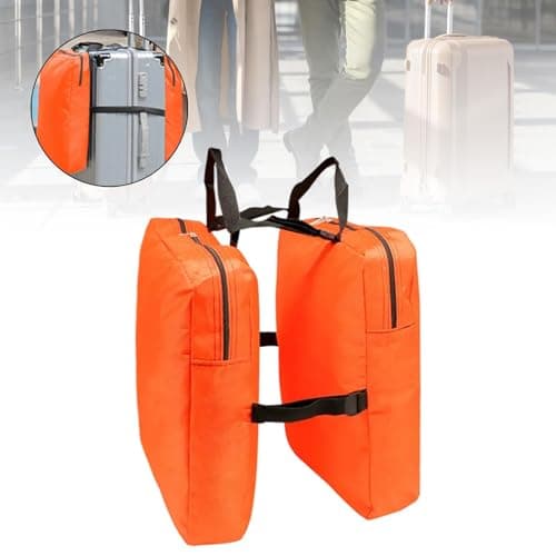 Luggage Organizer for Suitcase with Straps for Laptop and Umbrella | Multi-functional Travel Packing Organizer | Compact Suitcase Divider & Space Saver- Orange — view 2