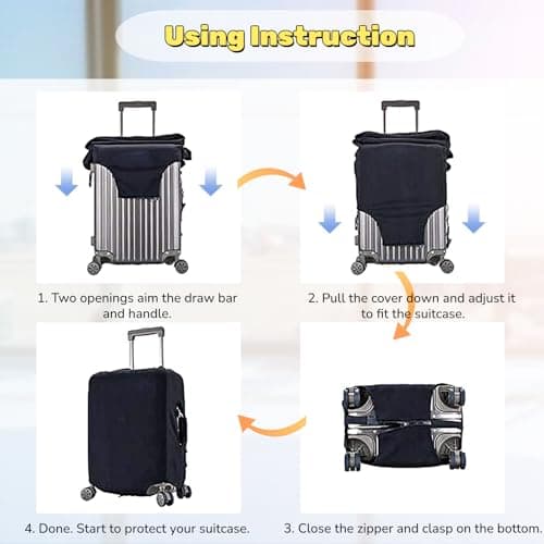 XUNQI XUFA Personalised Suitcase Cover | Custom Luggage Cover with Photo/Text/Logo |Fits Sizes 18-32 Inch |Unique Travel Luggage Accessories Gift for Family, Couple & Friends — view 5