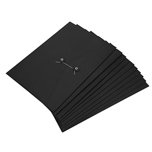 10pcs A4 Kraft Envelope File Folders Wallet Folder Documents Paper Bag File Bag Pockets Paperwork Organizer Storage Bag Pouch with String Fastener Closure for Office School Home — view 2