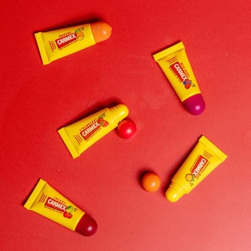 Carmex Mini Scented Lip Balm Tubes – Pack of 5 | In Cherry, Strawberry, Pineapple Mint, Wild Berry & Tropical Flavours | SPF 15 Sun Protection | Long-Lasting Hydration for Smooth, Supple Lips — view 6