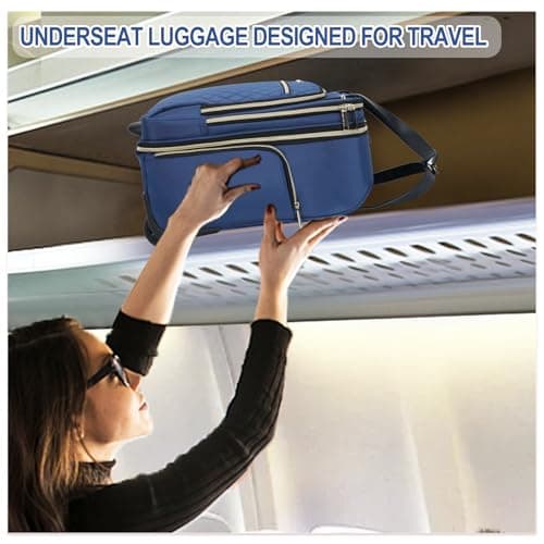 EMPSIGN 16" Underseat Cabin Bag with Wheels Haze Blue-Gold Zipper — view 6