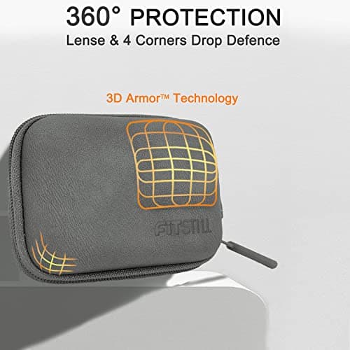FiTSTILL Grey Mini Carrying Bag Case for Go Pro Hero 13/12/11/10/9/8/7/(2018)/6/5 Black,Hard Shell Travel Storage Case for DJI Osmo Action 2,AKASO,Campark,YI Action Camera and More — view 2