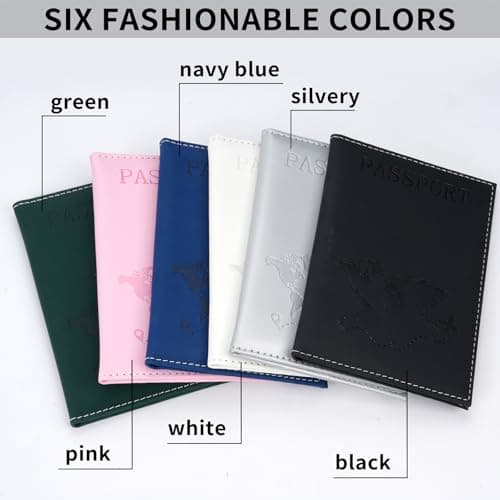 KTPCN 6 PcsPassport Holder Covers, Leather Passport Covers, Passport Wallets Protector, Travel Wallet Organiser Document Holder Wallet for Men & Women Travel Accessories, Business Cards — view 4