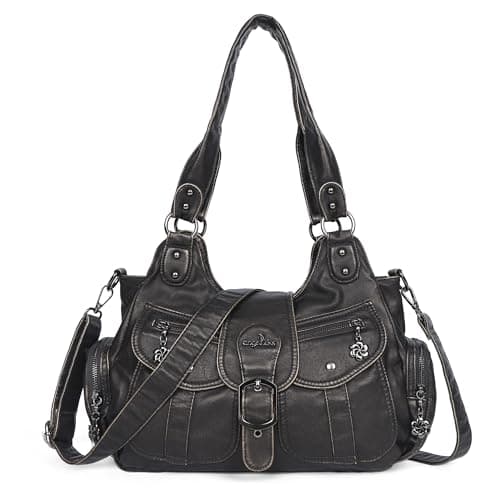 Angel Kiss Hobo Bags for Women Vegan Leather Shoulder Purses and Handbags Ladies Roomy Tote Bags Purse with Crossbody Strap, Bronze, 13.7" L * 8.6" H * 5.1" W