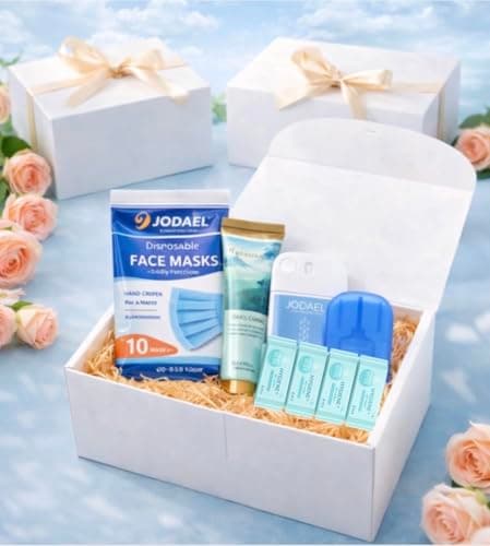 On-the-Go Portable Hygiene & Personal Care Kit, All in one Travel Essentials with Hand Sanitizer, Hand Cream, Paper Soap, Wet Wipes, Disposable Gloves, Perfect as a Gift(All in one kit 8pcs) — view 3